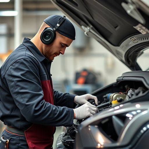auto technician working