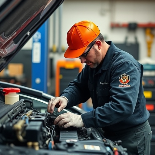 auto technician working