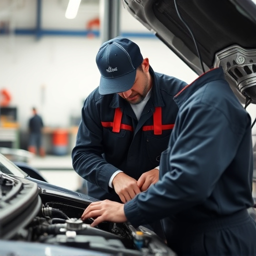 auto technician working