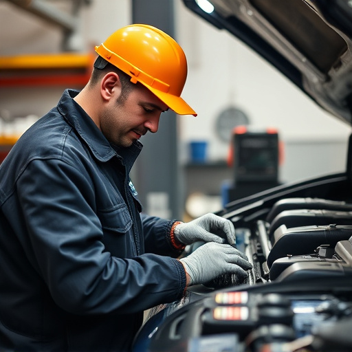 auto technician working