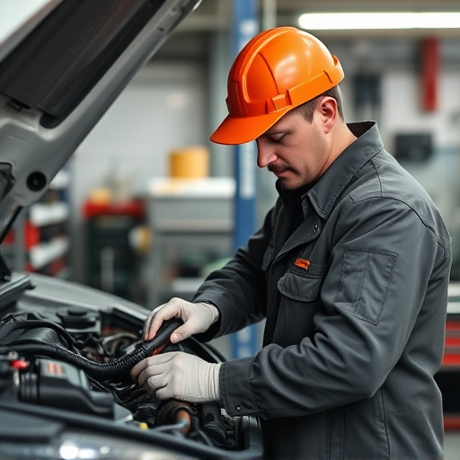 auto technician working