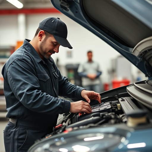 auto technician working