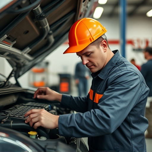 auto technician working