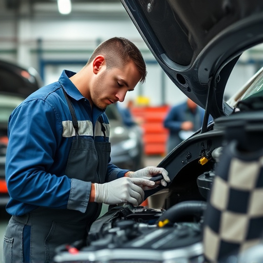 auto technician working