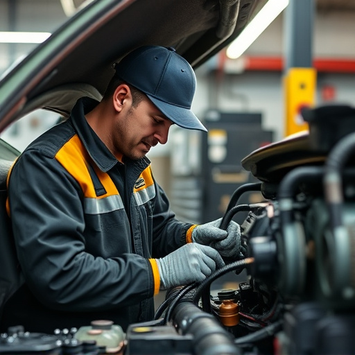 auto technician working