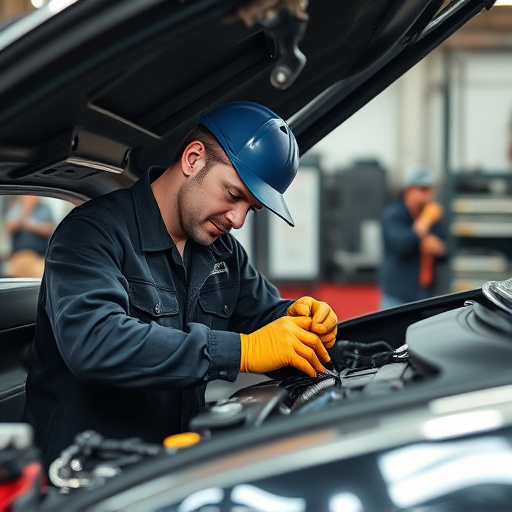 auto technician working