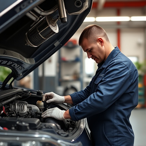 auto technician working