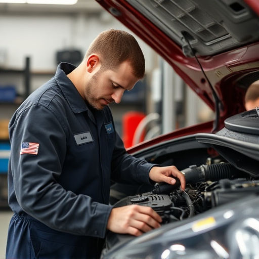 auto technician working
