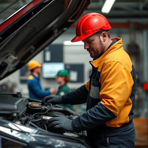 auto technician working