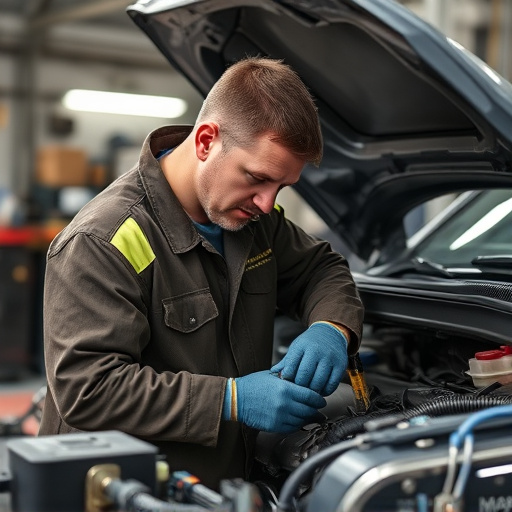 auto technician working