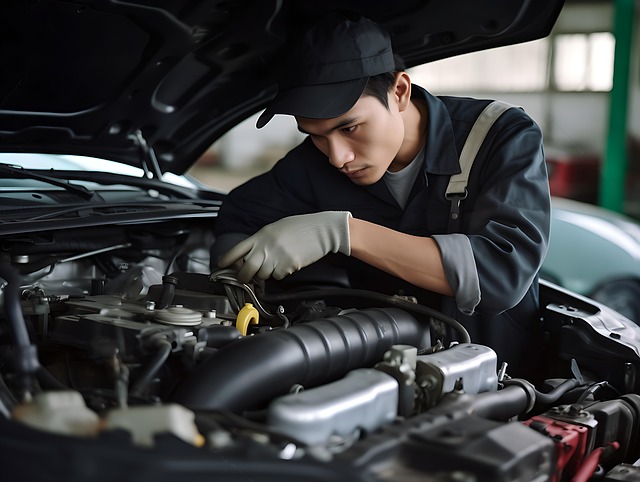 auto technician working