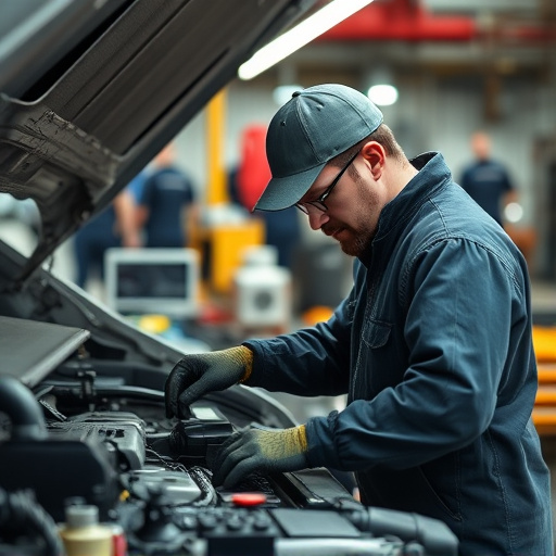 auto technician working