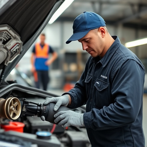 auto technician working