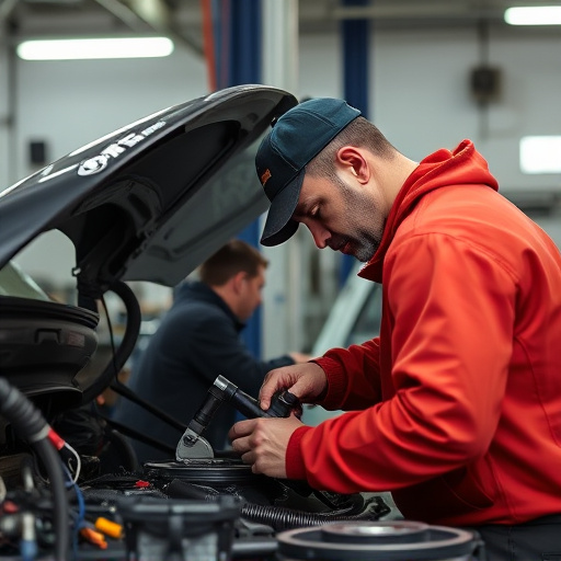 auto technician working
