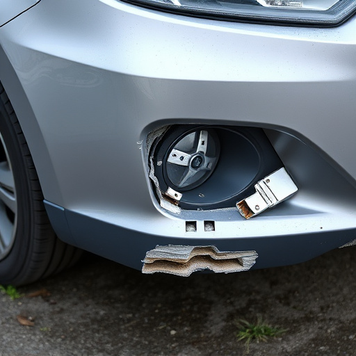 damaged car bumper