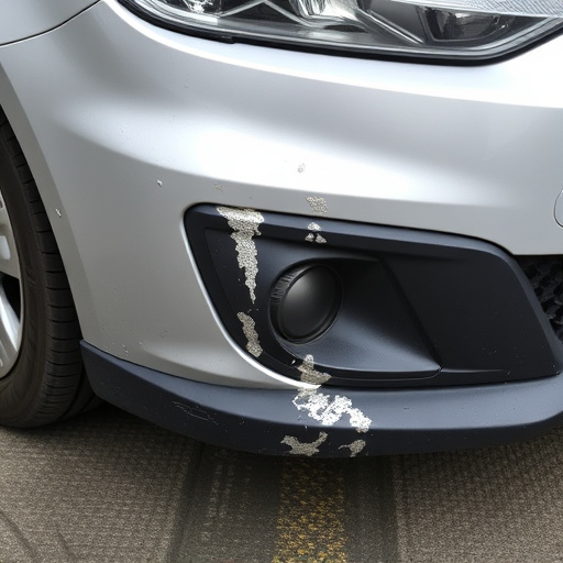 damaged car bumper