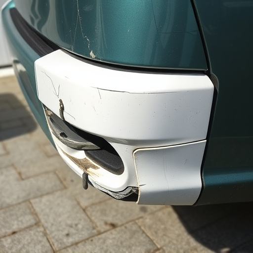 damaged car bumper