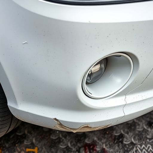 damaged car bumper
