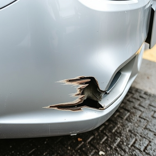 damaged car bumper