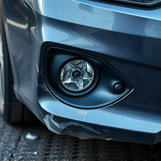 damaged car bumper