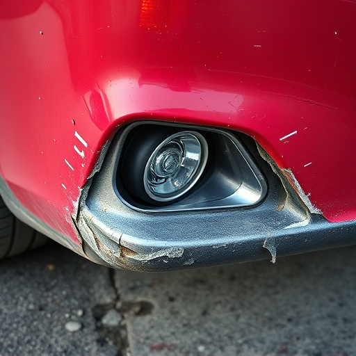 damaged car bumper