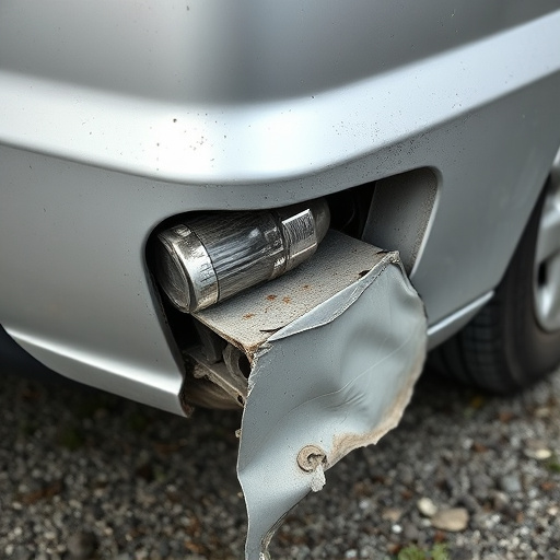 damaged car bumper