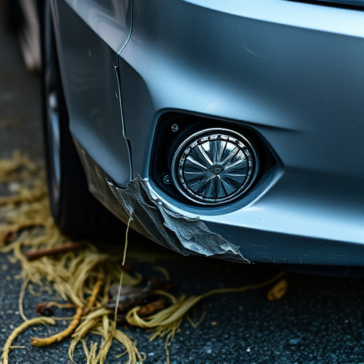 damaged car bumper