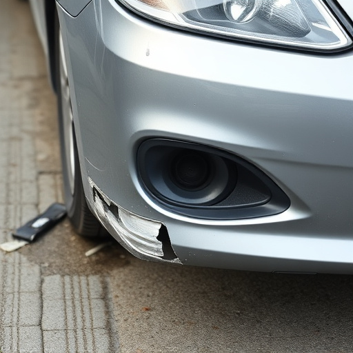 damaged car bumper