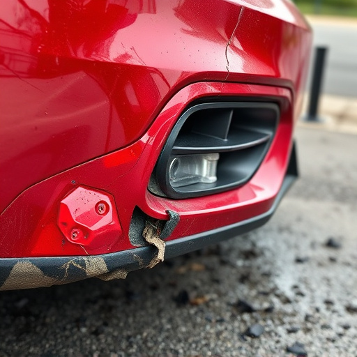 damaged car bumper