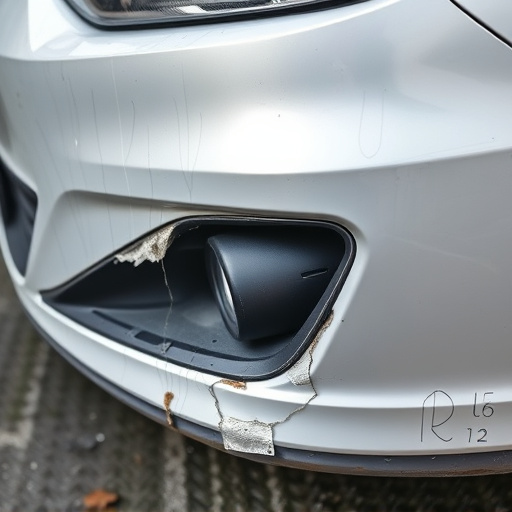 damaged car bumper