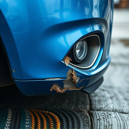 damaged car bumper