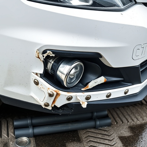 damaged car bumper