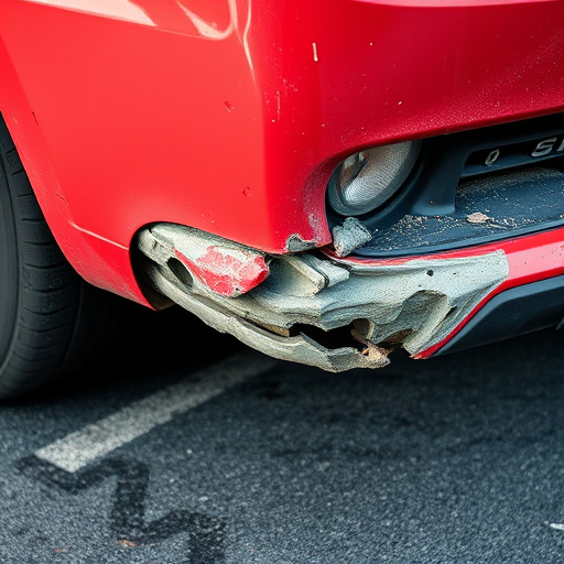 damaged car bumper