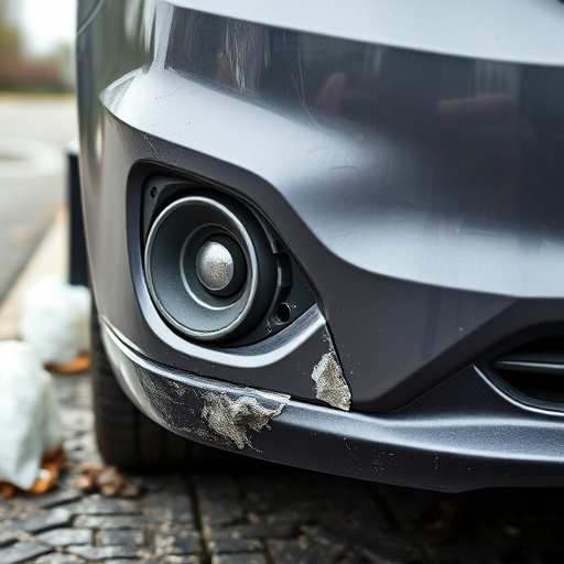damaged car bumper