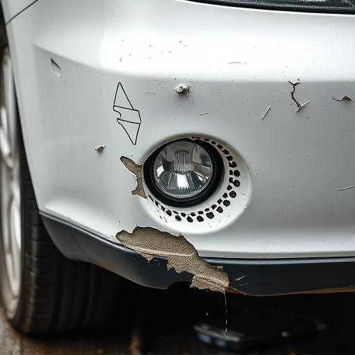 damaged car bumper