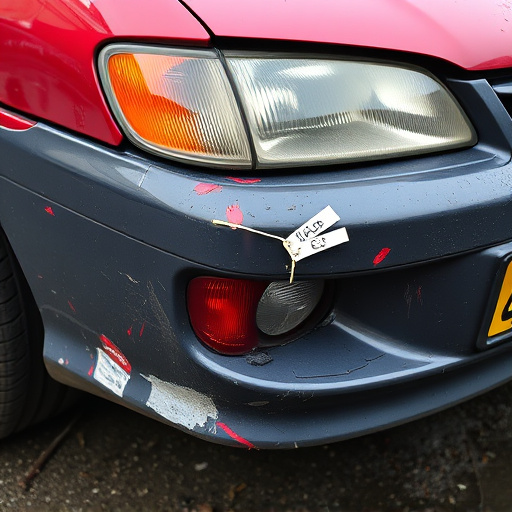 damaged car bumper