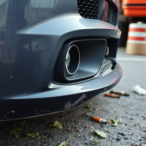 damaged car bumper