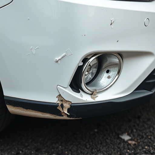 damaged car bumper
