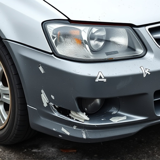 damaged car bumper