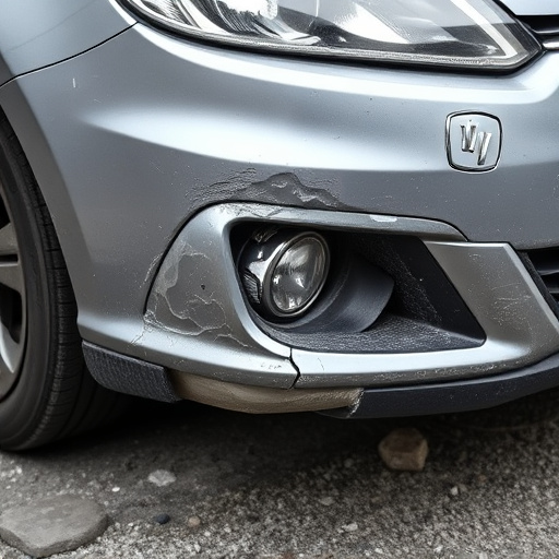 damaged car bumper