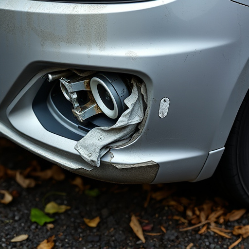 damaged car bumper