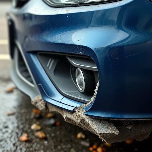 damaged car bumper