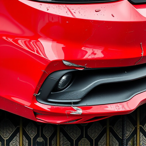 damaged car bumper