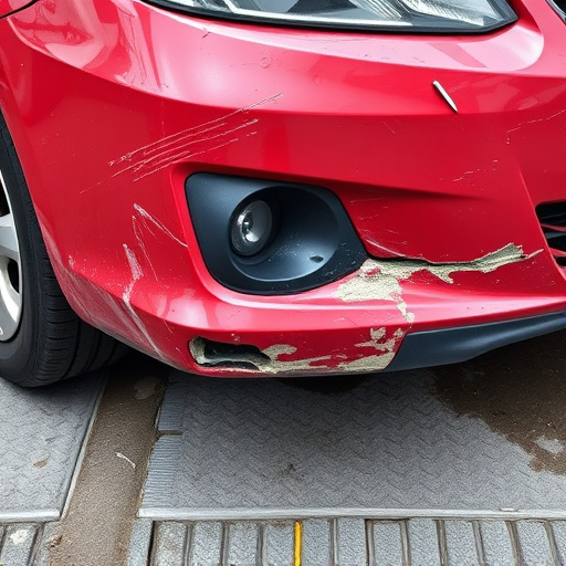 damaged car bumper