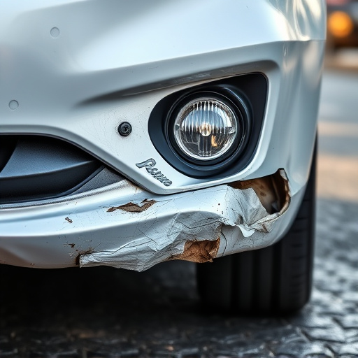 damaged car bumper