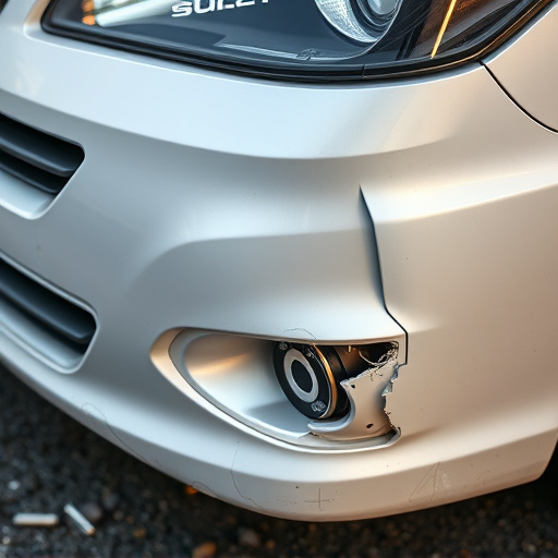 damaged car bumper