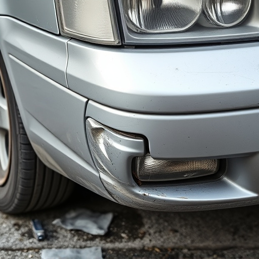 damaged car bumper