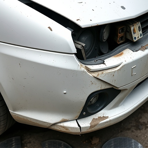 damaged car bumper