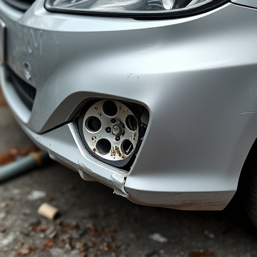 damaged car bumper