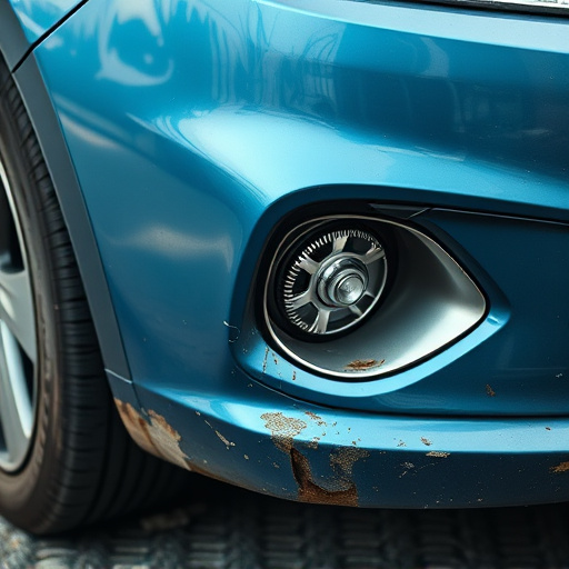 damaged car bumper
